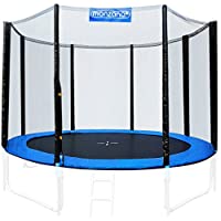 monzana Red de Seguridad para Cama elástica trampolín Redondo Red con Cierre por Cremallera y Clips - tamaño a Elegir